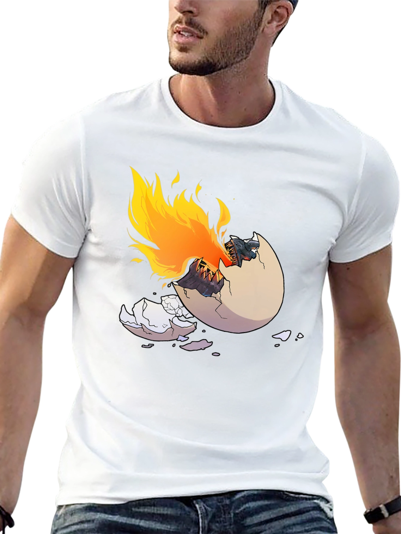 Fiery Dragon Hatchling Black T-Shirt