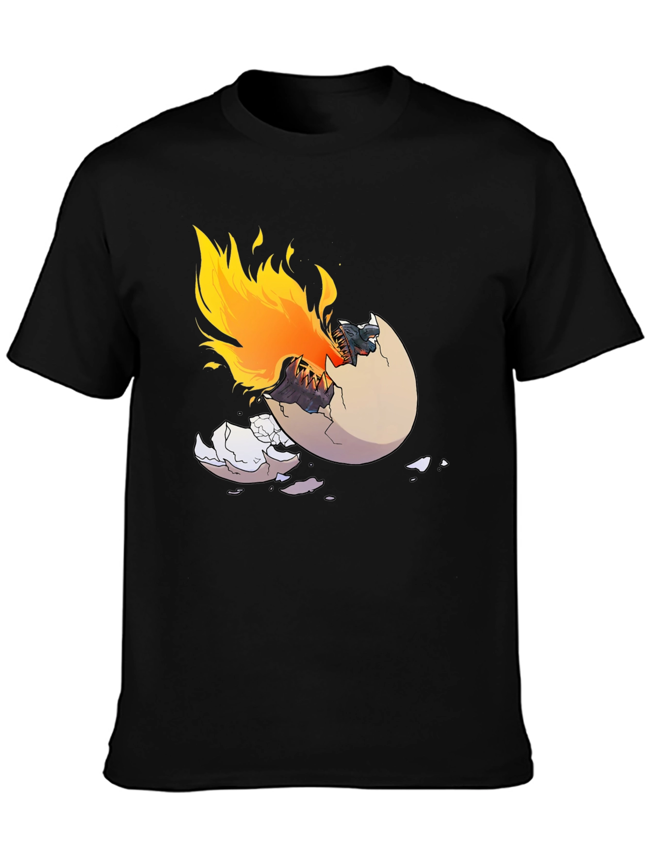 Fiery Dragon Hatchling Black T-Shirt