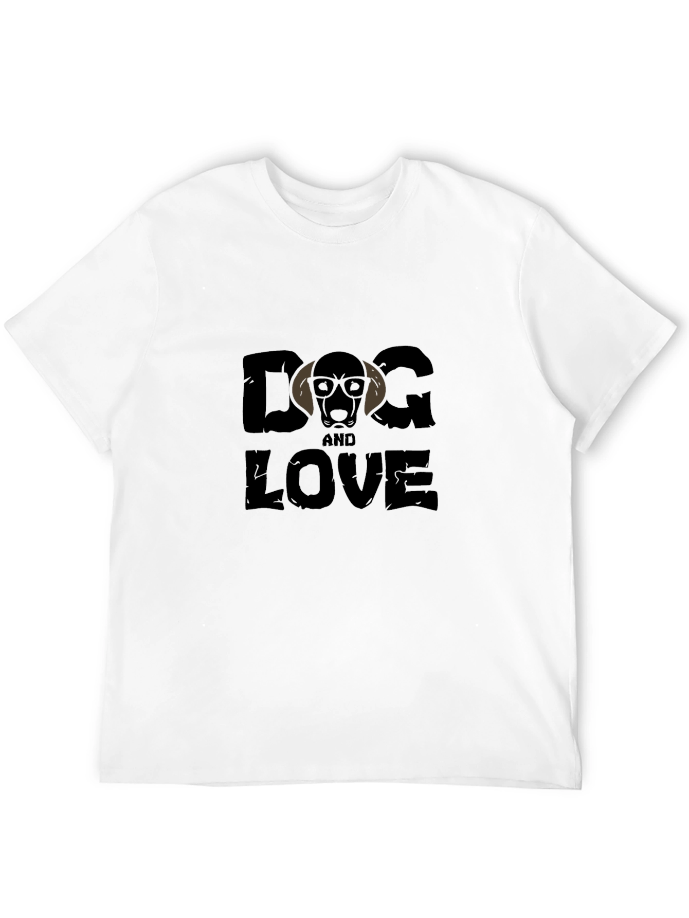 Dog and Love Graphic Tee - Black