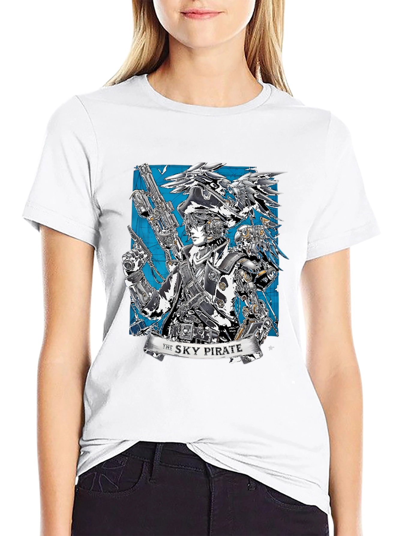 Sky Pirate Graphic T-Shirt - Steampunk Style