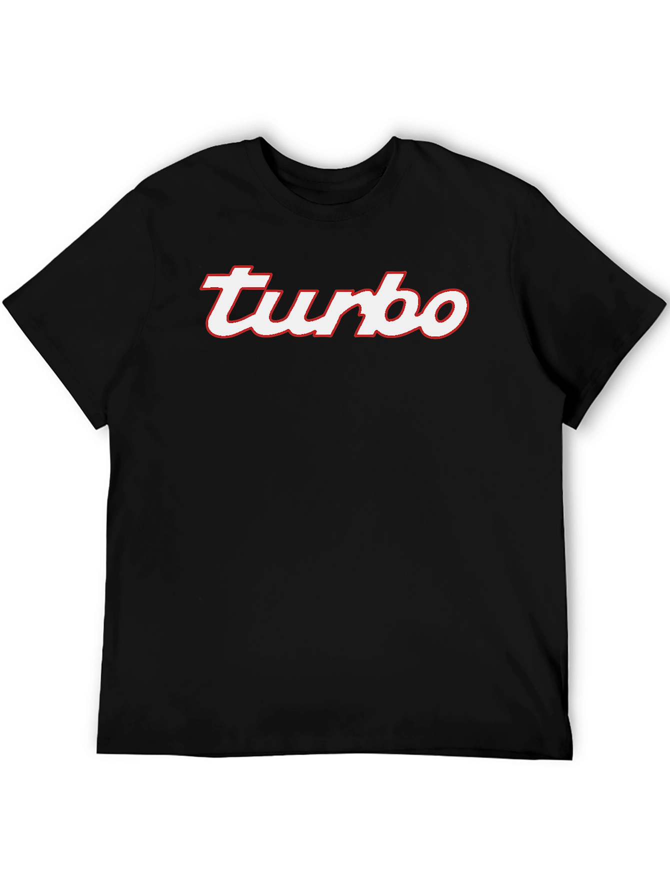 Turbo Black T-Shirt - Red and White Graphic Tee