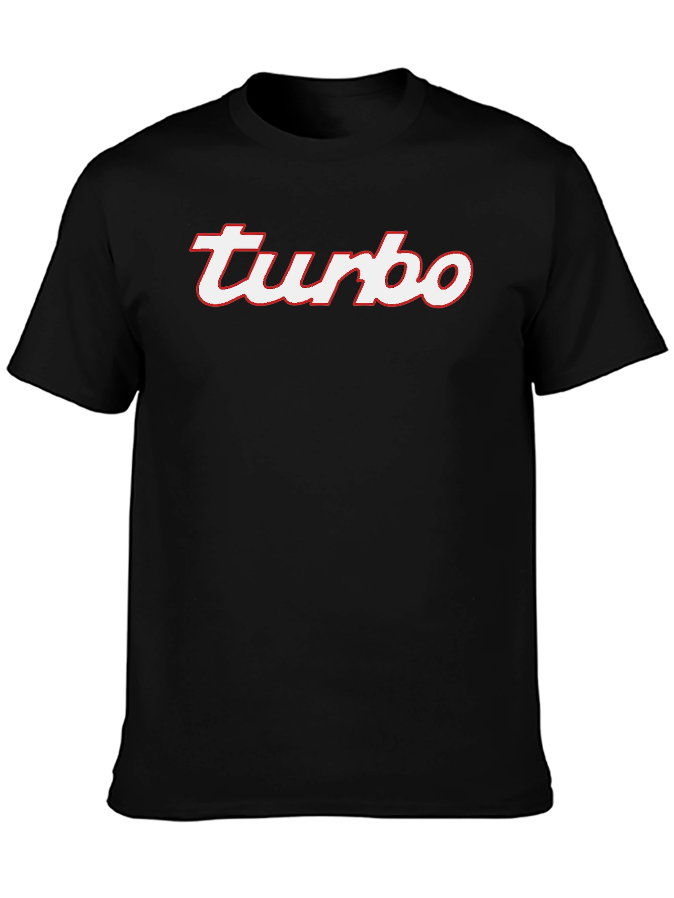 Turbo Black T-Shirt - Red and White Graphic Tee