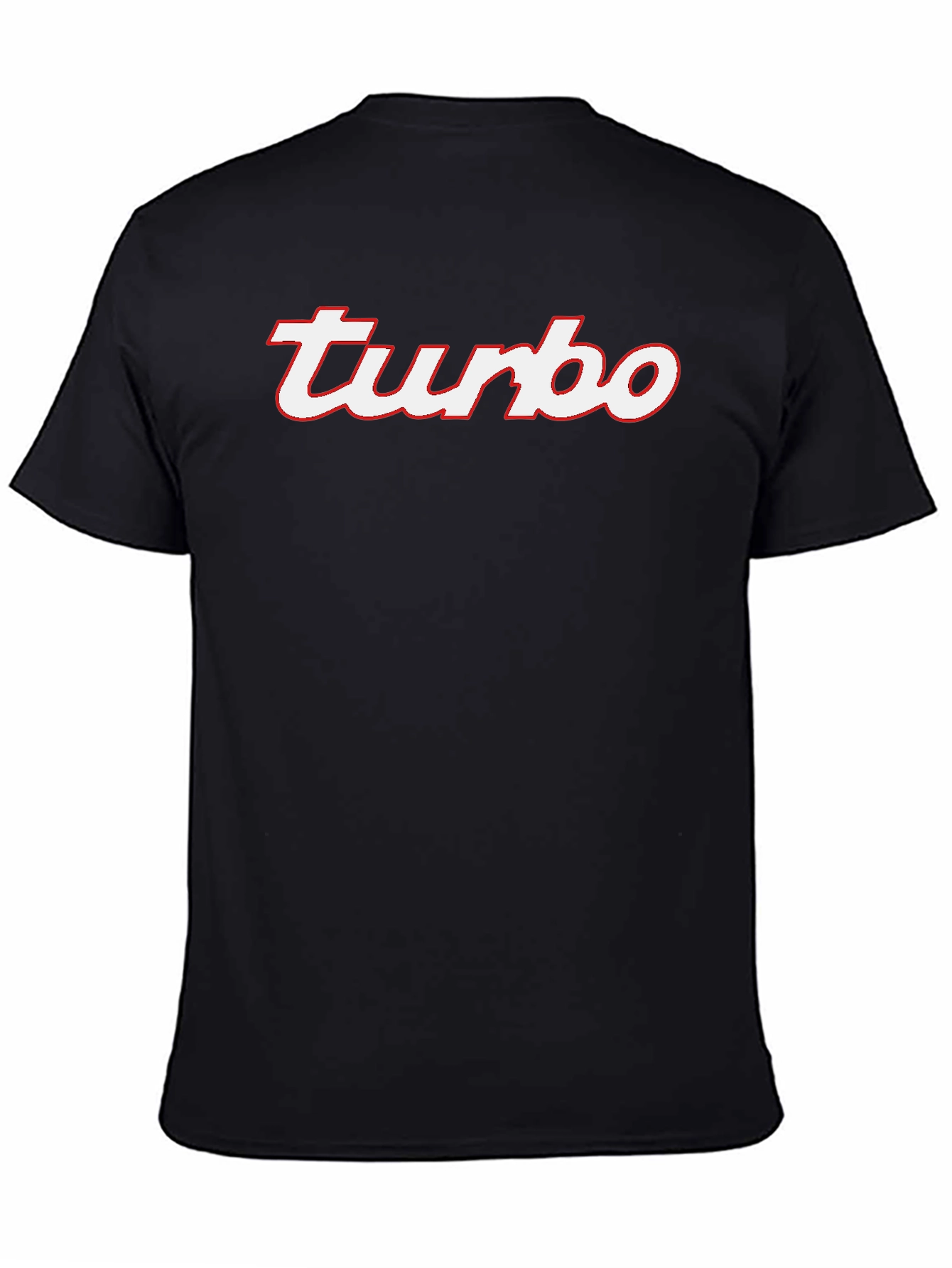 Turbo Black T-Shirt - Red and White Graphic Tee