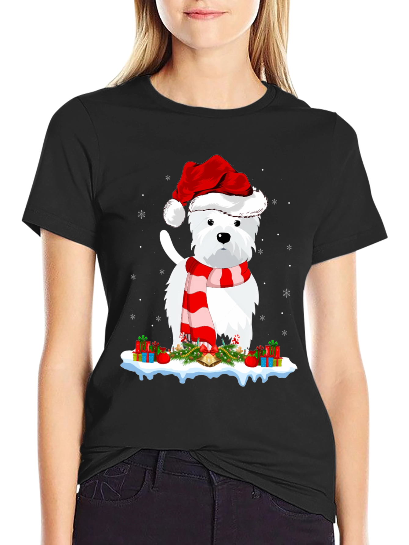Festive Westie Christmas T-Shirt