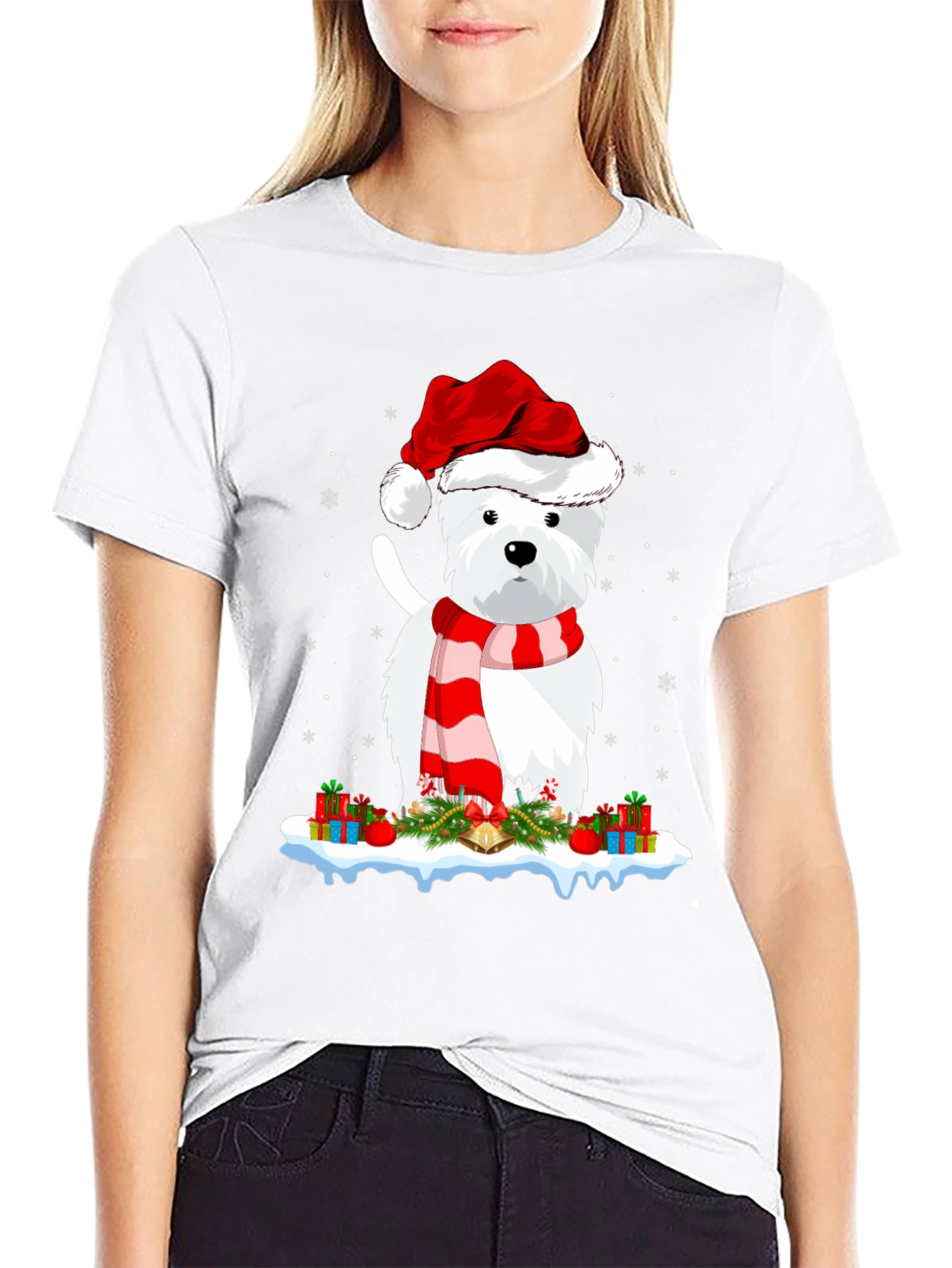 Festive Westie Christmas T-Shirt