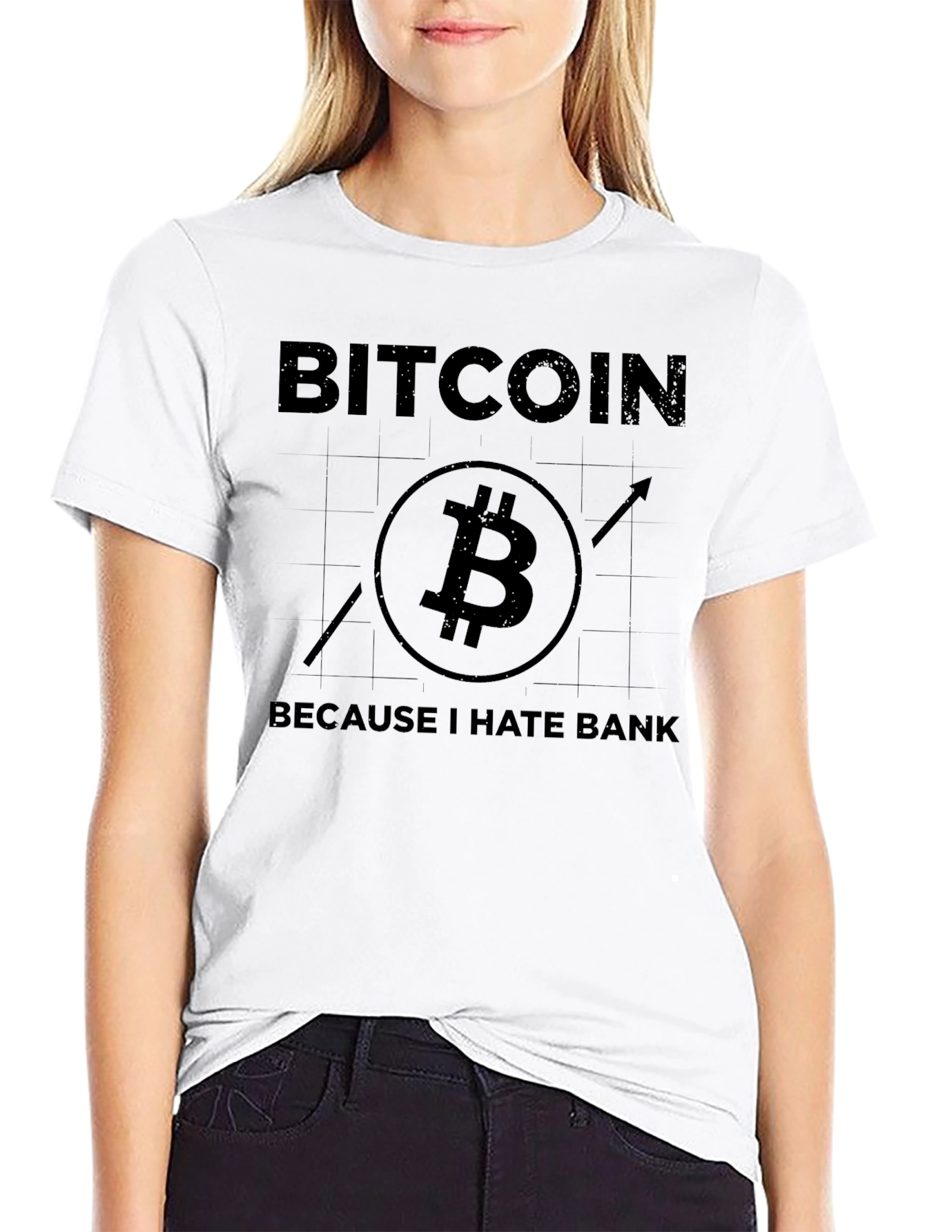 Bitcoin T-Shirt - Because I Hate Bank Graphic Tee