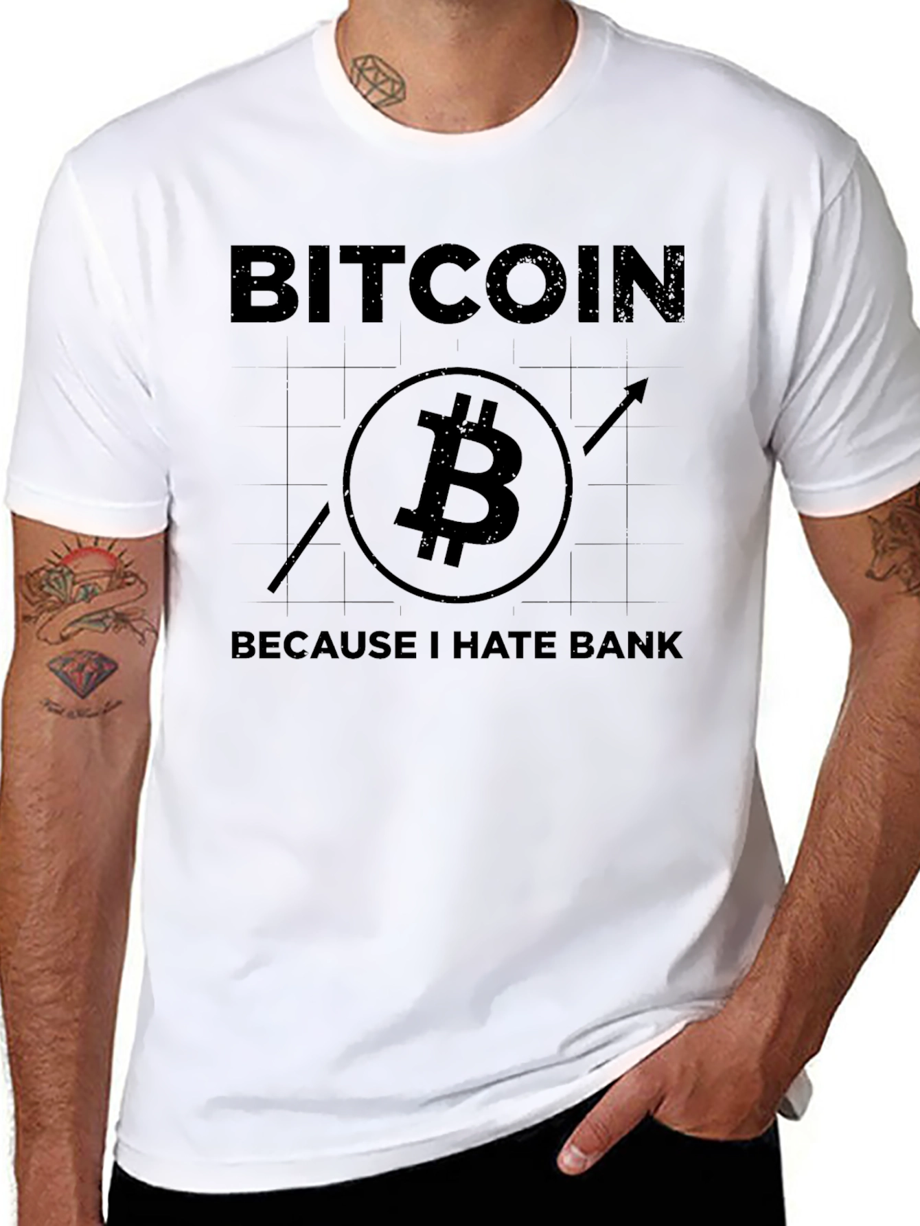 Bitcoin T-Shirt - Because I Hate Bank Graphic Tee