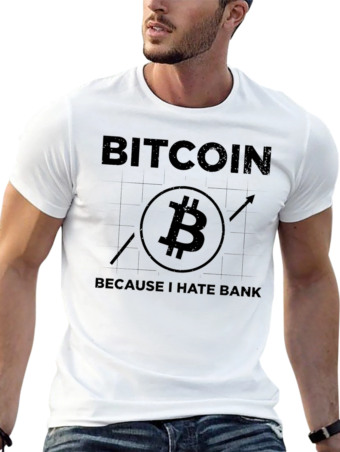 Bitcoin T-Shirt - Because I Hate Bank Graphic Tee