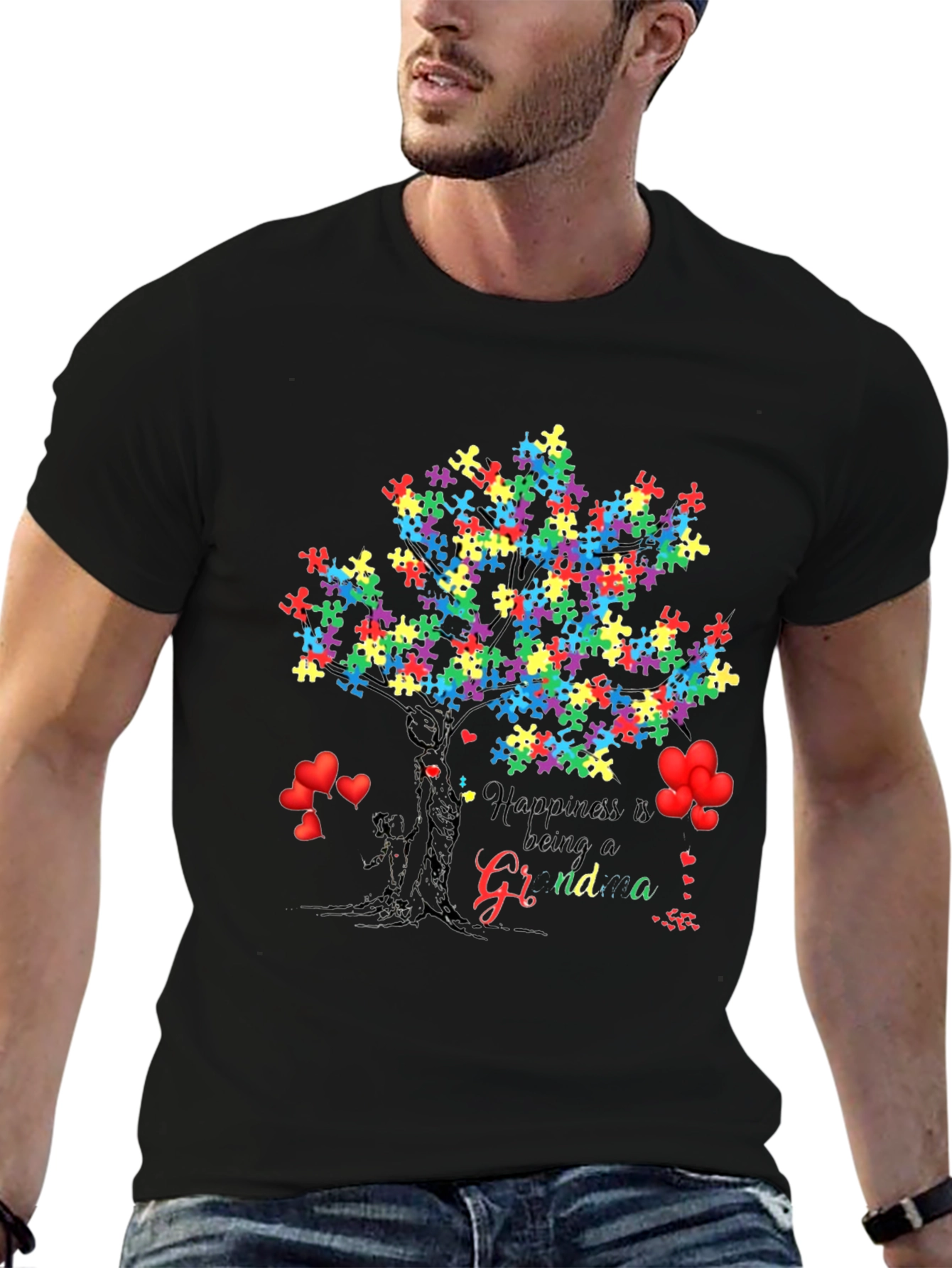 Autism Puzzle Tree Grandma T-Shirt