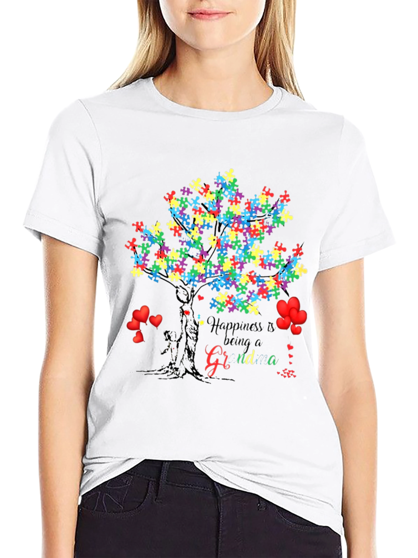 Autism Puzzle Tree Grandma T-Shirt