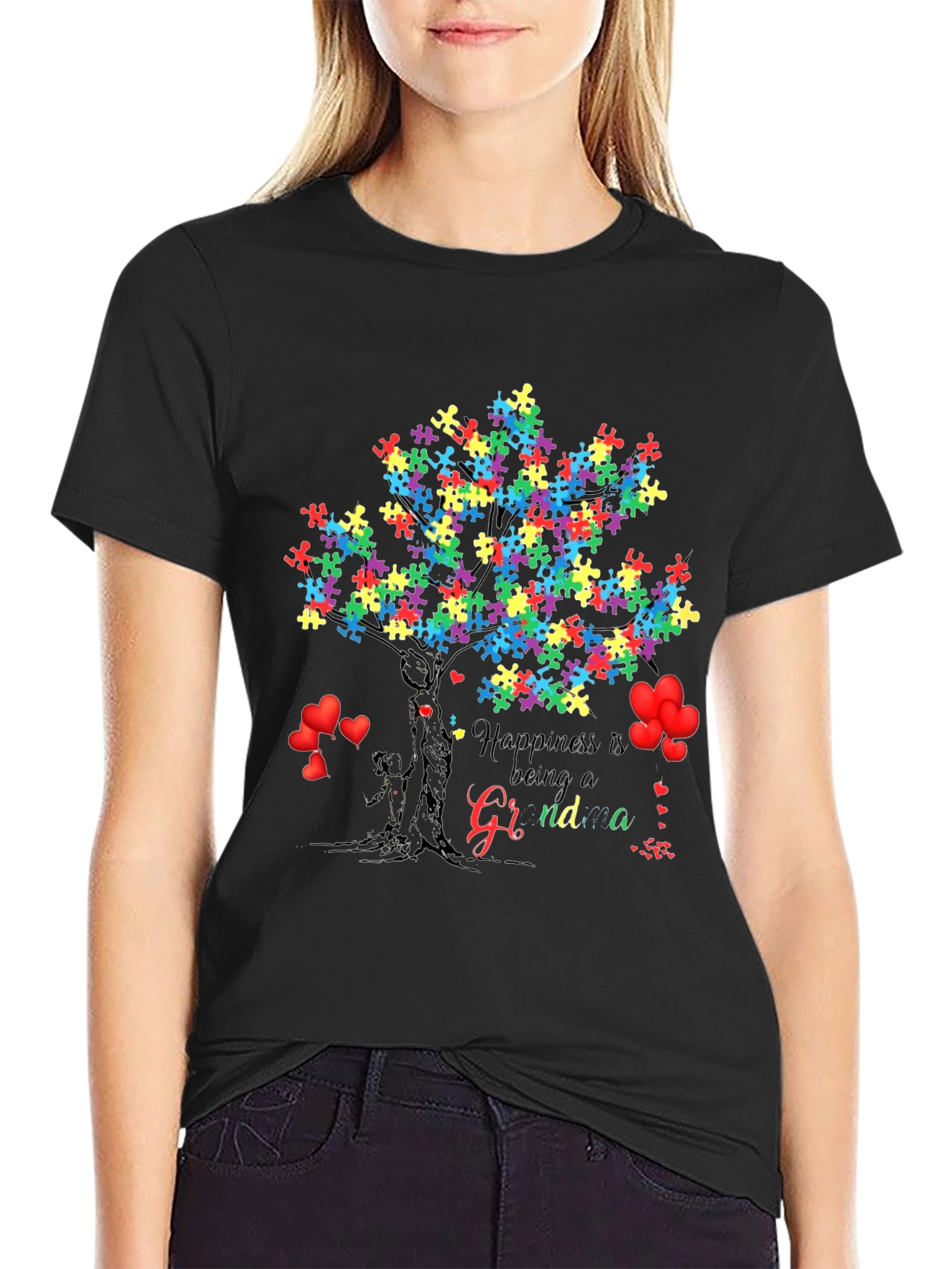 Autism Puzzle Tree Grandma T-Shirt