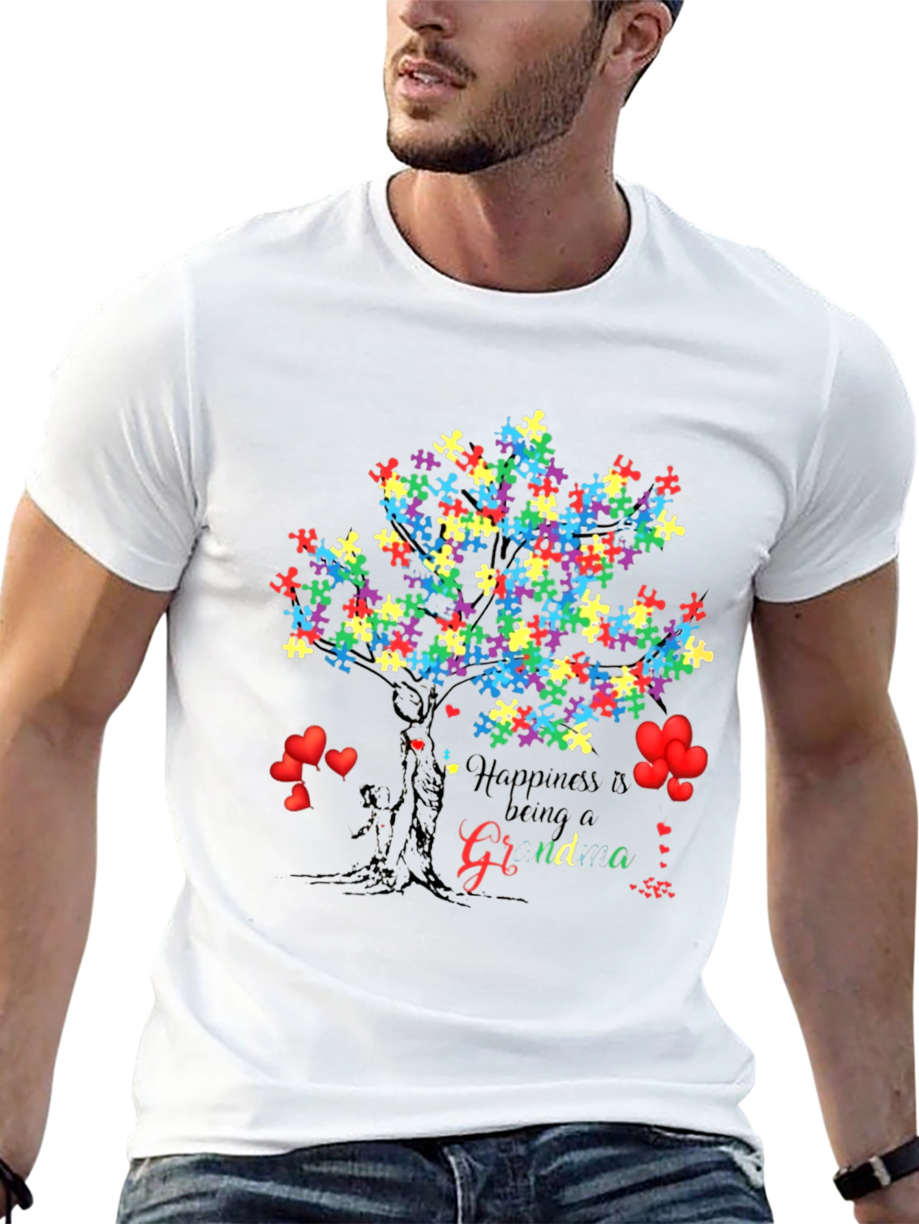 Autism Puzzle Tree Grandma T-Shirt