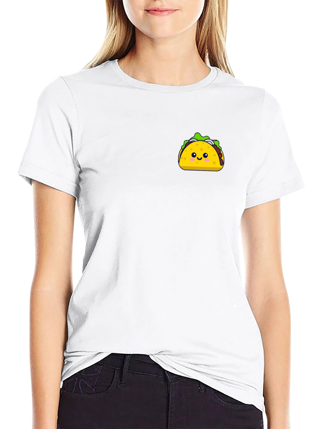 Cute Taco Graphic Black T-Shirt