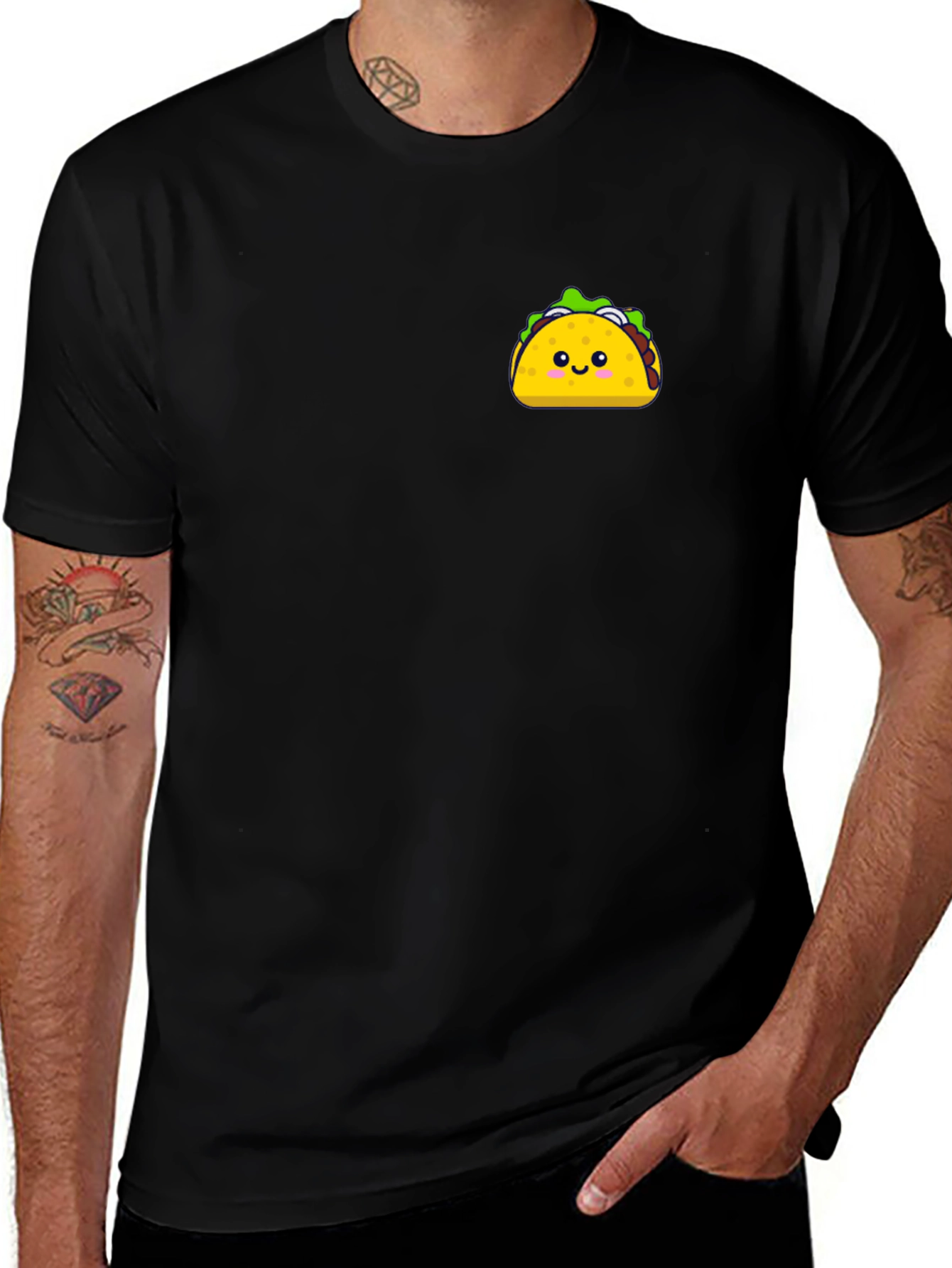 Cute Taco Graphic Black T-Shirt