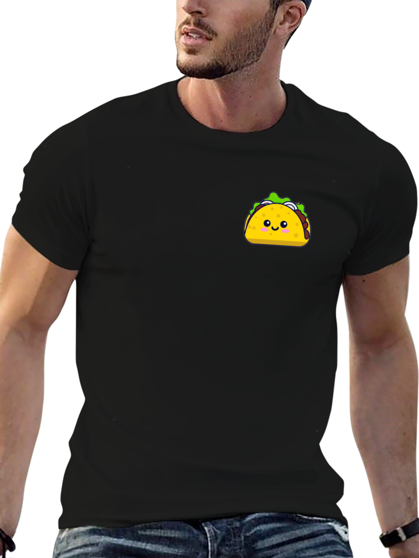 Cute Taco Graphic Black T-Shirt