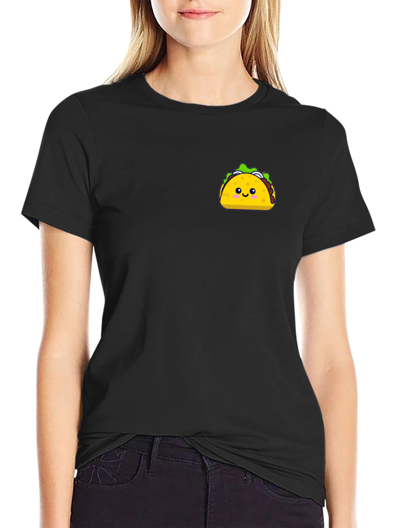 Cute Taco Graphic Black T-Shirt