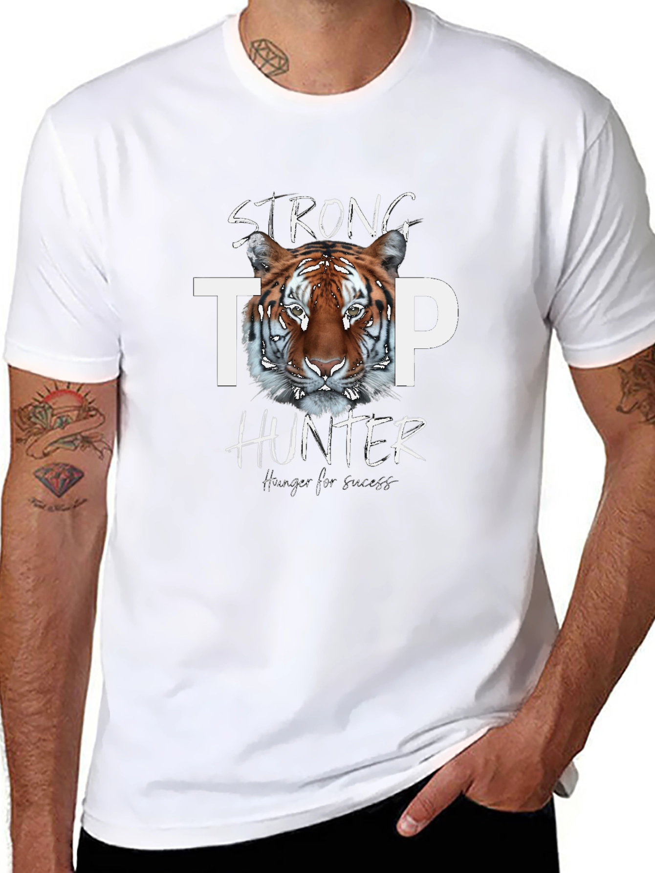 Strong Tiger Hunter Graphic Print Tee