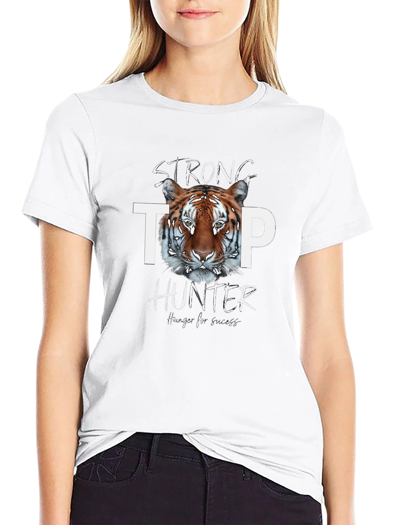 Strong Tiger Hunter Graphic Print Tee