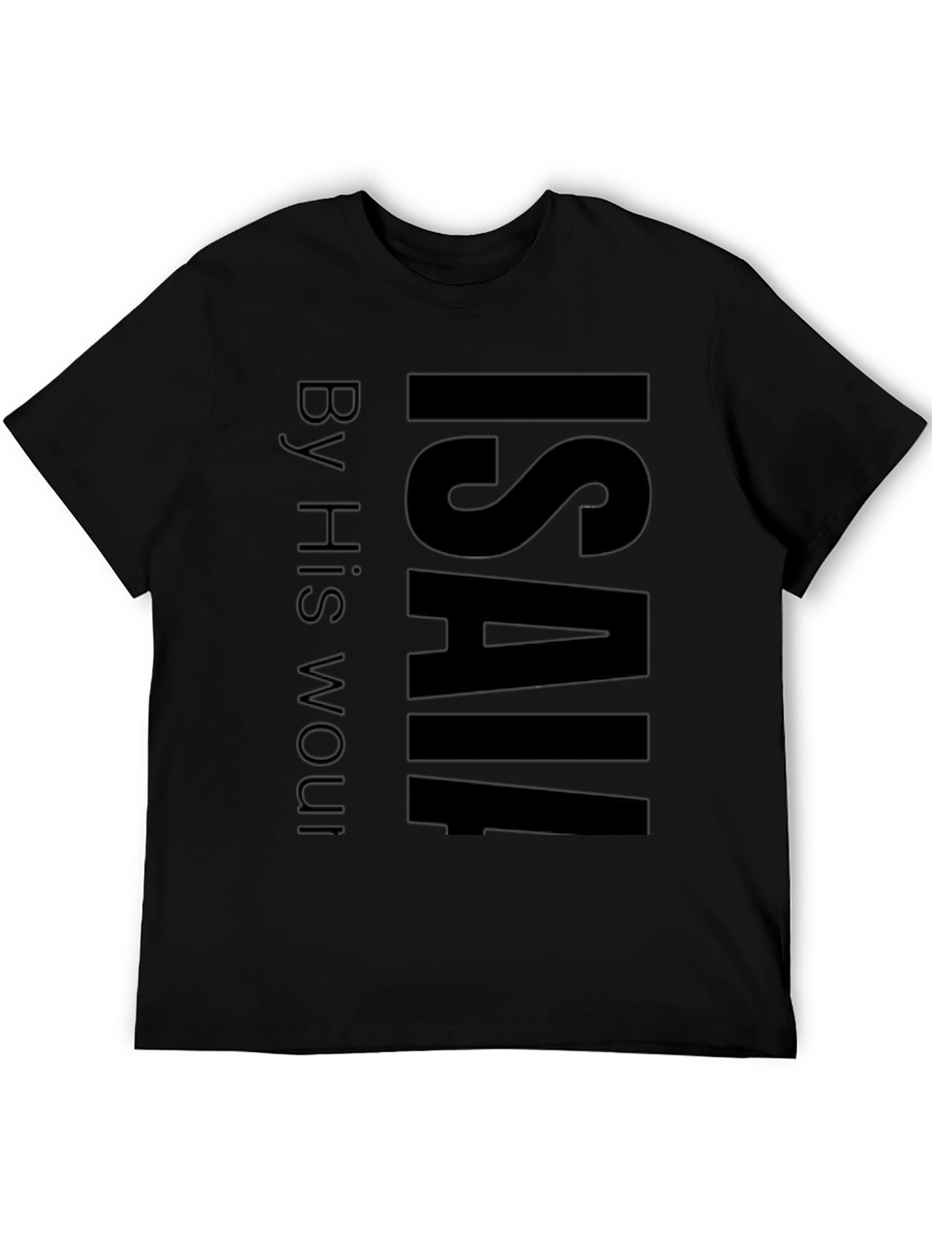 ISAIAH Mens Black Graphic T-Shirt