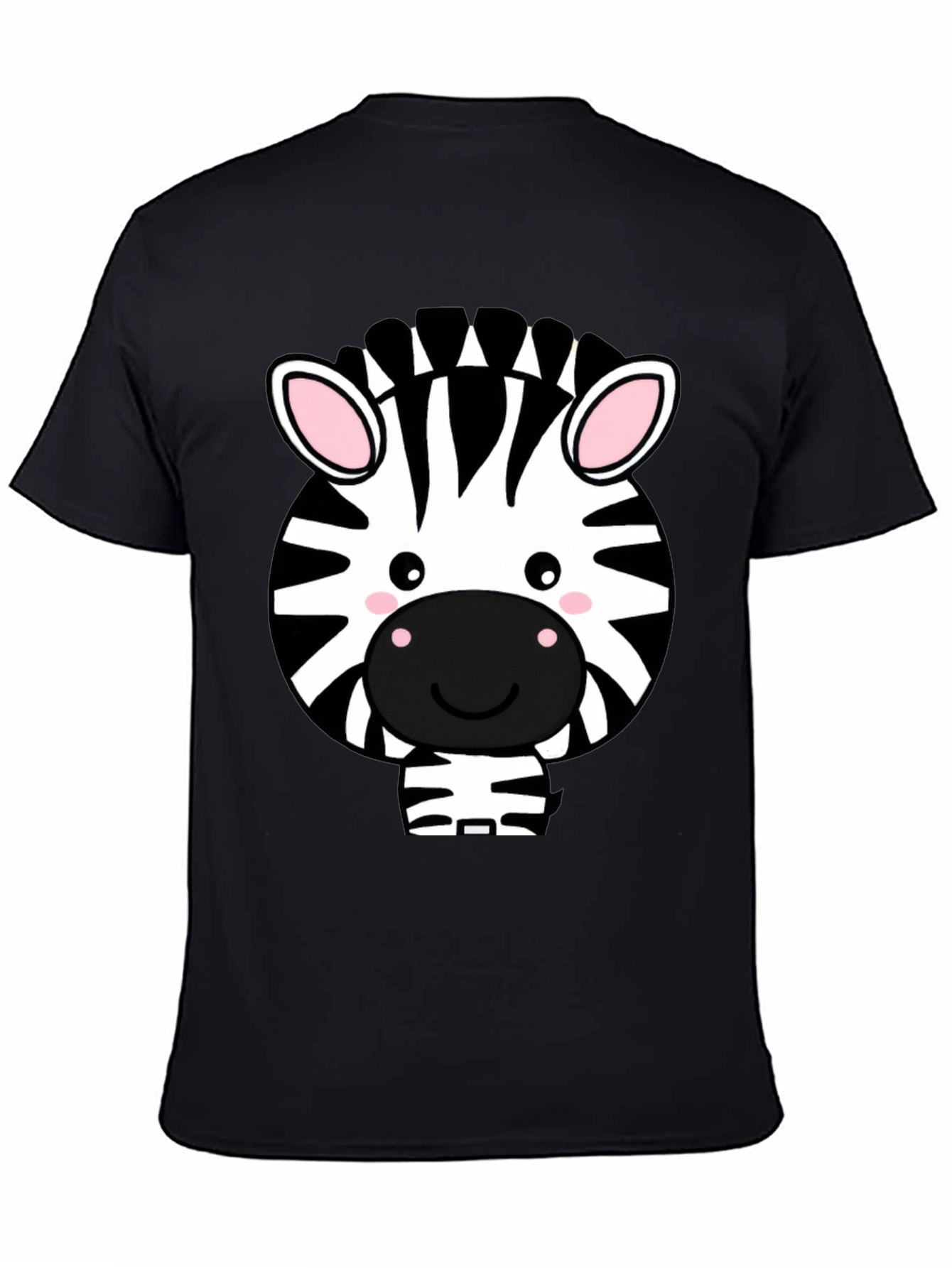 Cute Zebra Graphic Tee - Black T-Shirt