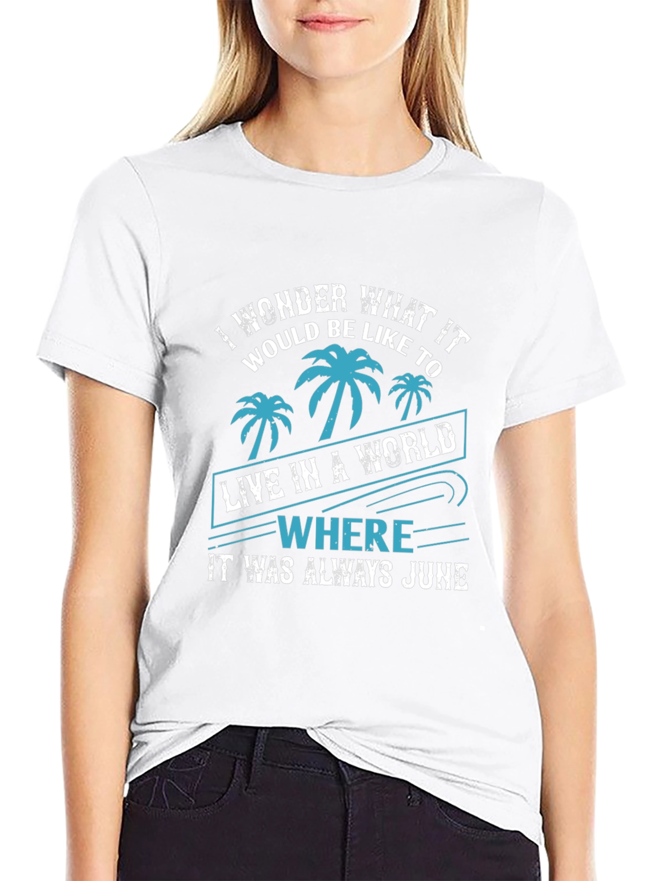 Tropical June Graphic Tee - Summer Vacation Vibes