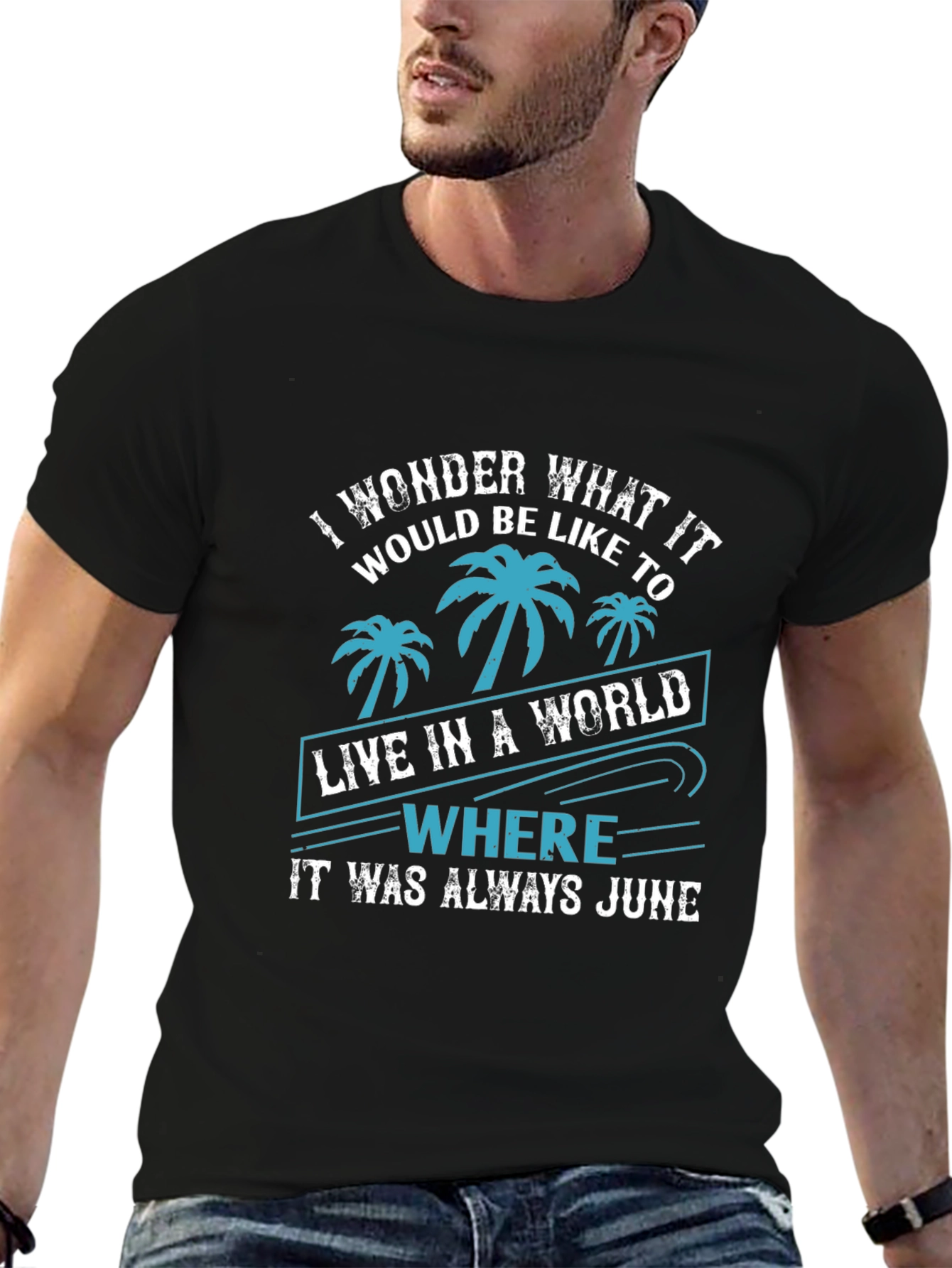 Tropical June Graphic Tee - Summer Vacation Vibes