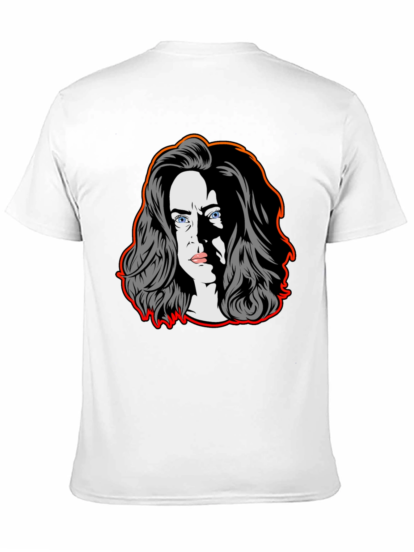 Pop Art Woman Graphic Tee - Black Cotton Blend
