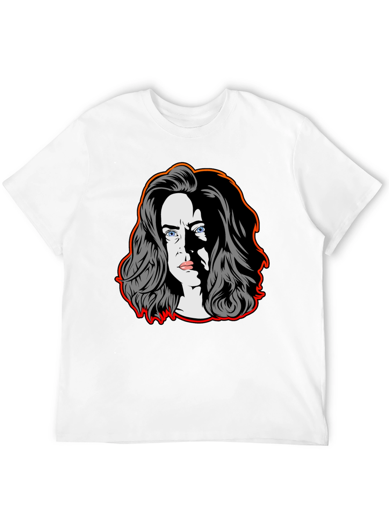 Pop Art Woman Graphic Tee - Black Cotton Blend