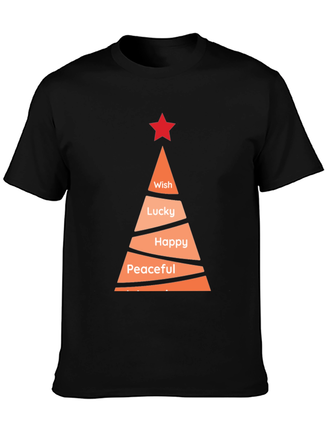 Festive Holiday Wishes T-Shirt - Christmas Tree Design