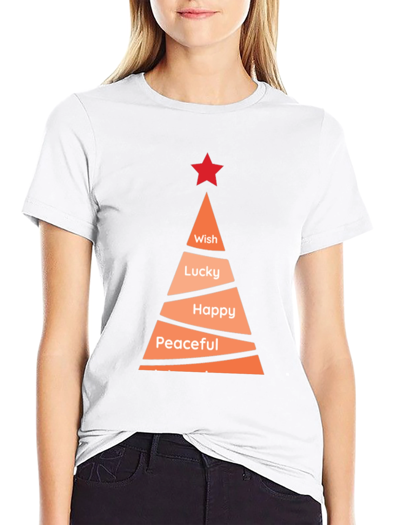 Festive Holiday Wishes T-Shirt - Christmas Tree Design