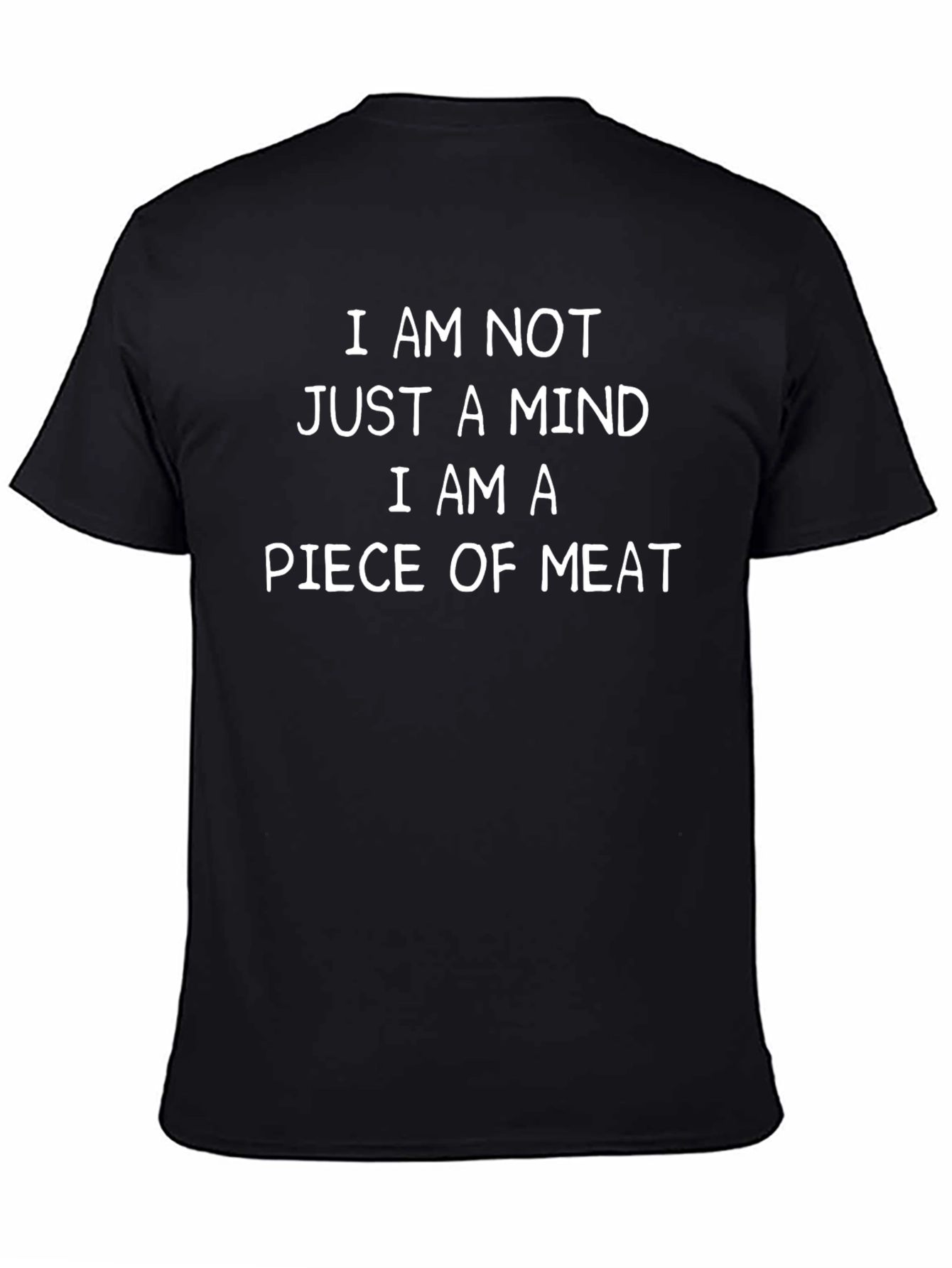 Humorous Piece of Meat Graphic Tee - Black