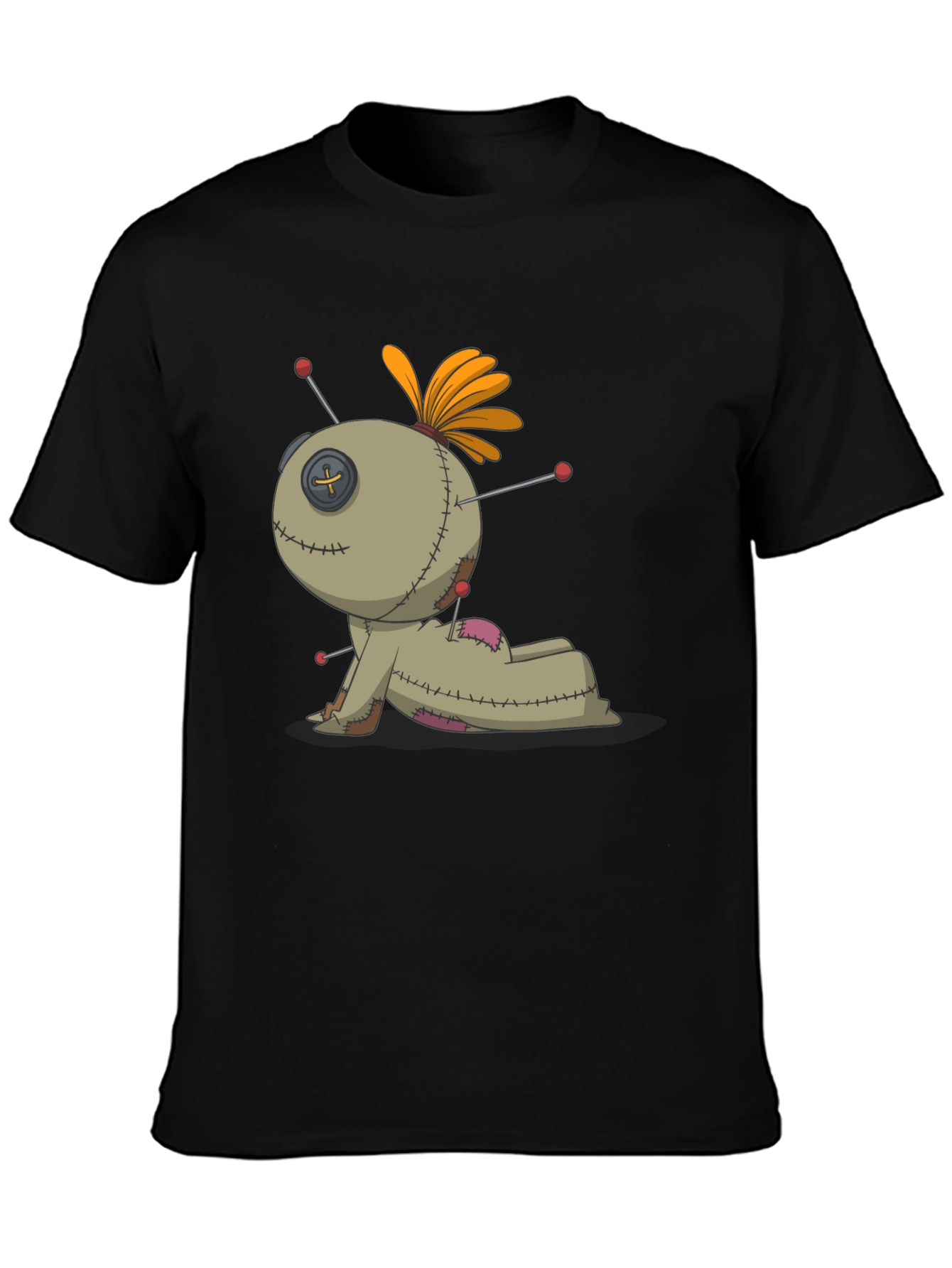 Voodoo Doll Graphic Tee - Black Cotton Blend
