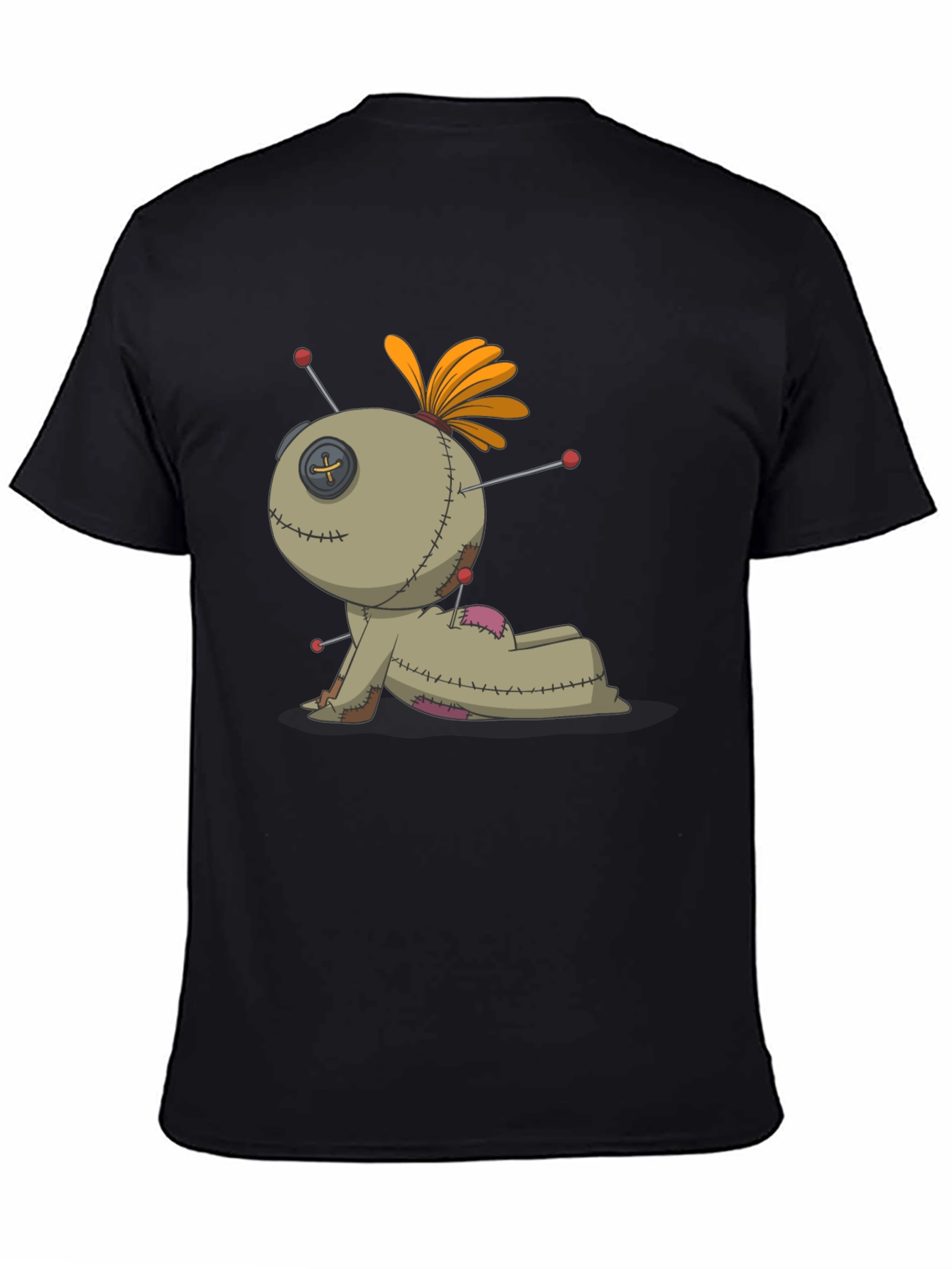 Voodoo Doll Graphic Tee - Black Cotton Blend