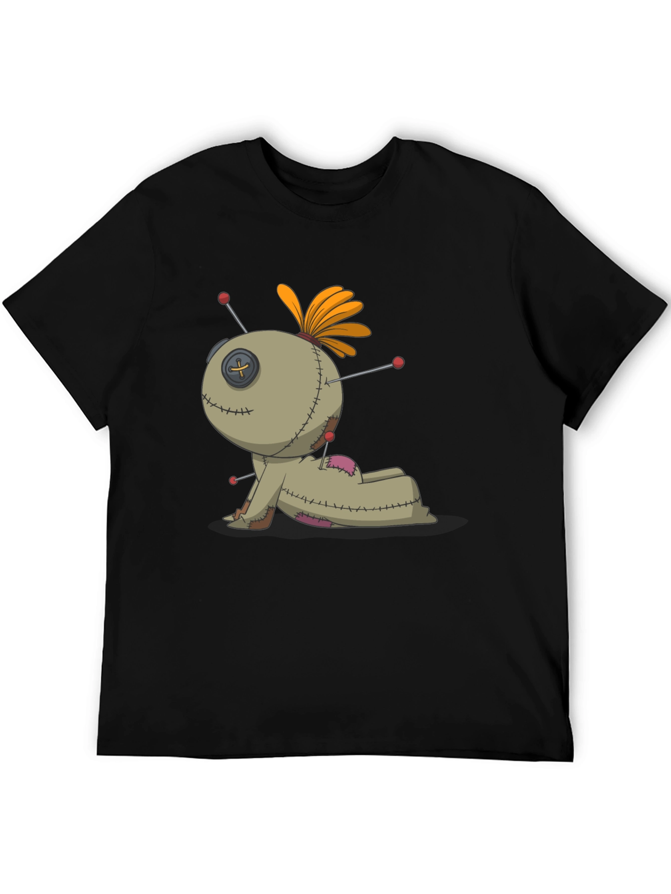 Voodoo Doll Graphic Tee - Black Cotton Blend