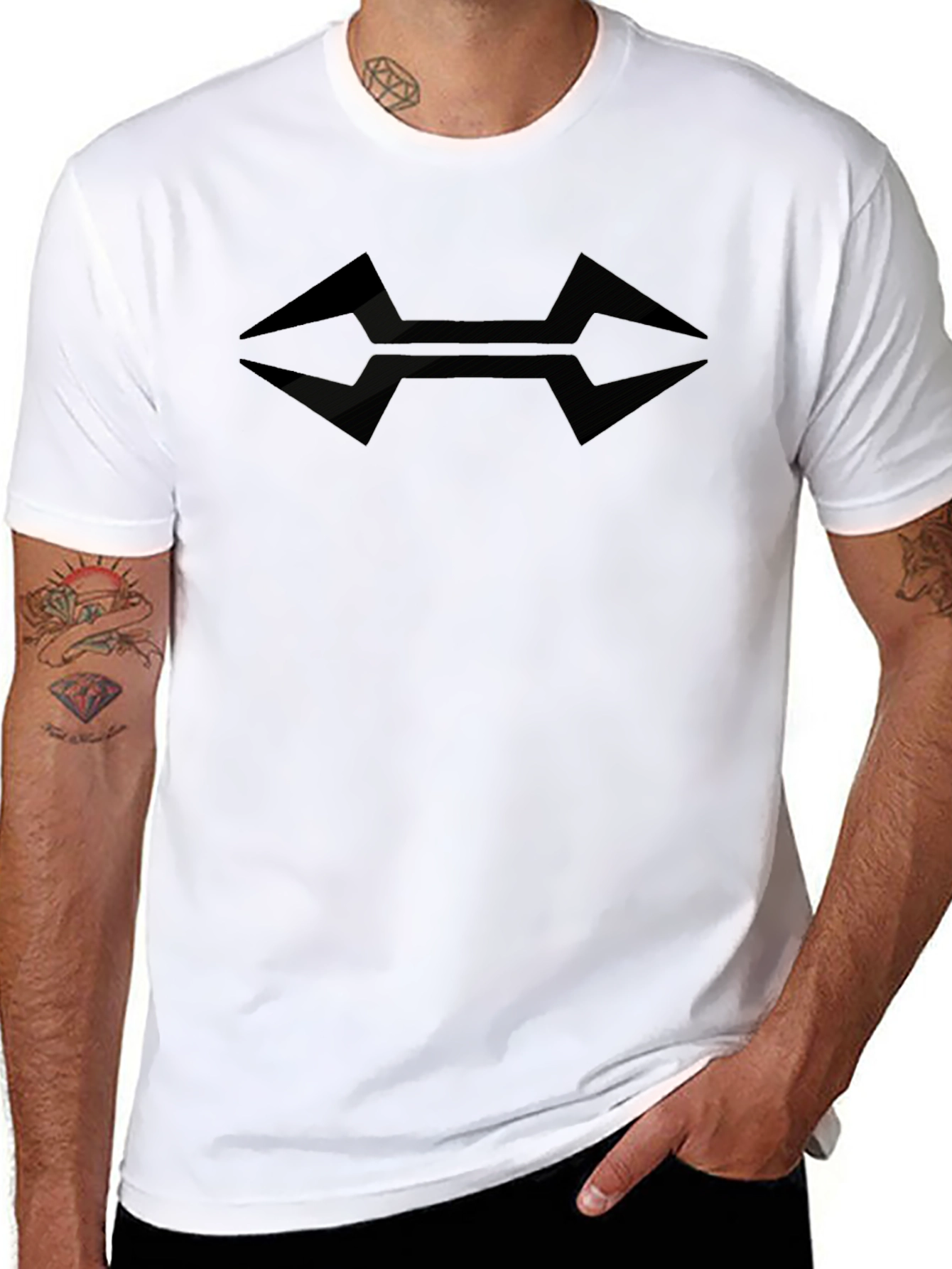 Mens Graphic Tee - Abstract Arrow Design - Black