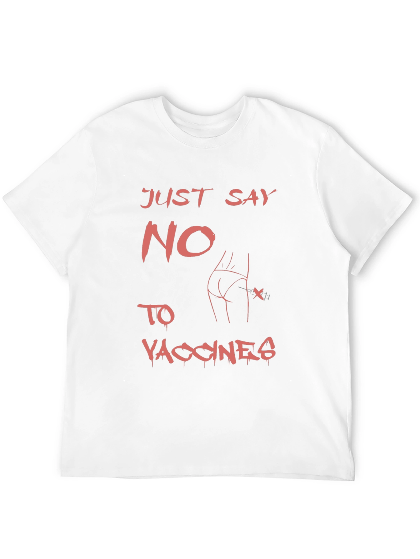 Edgy Just Say No to Vaccines Graphic Tee