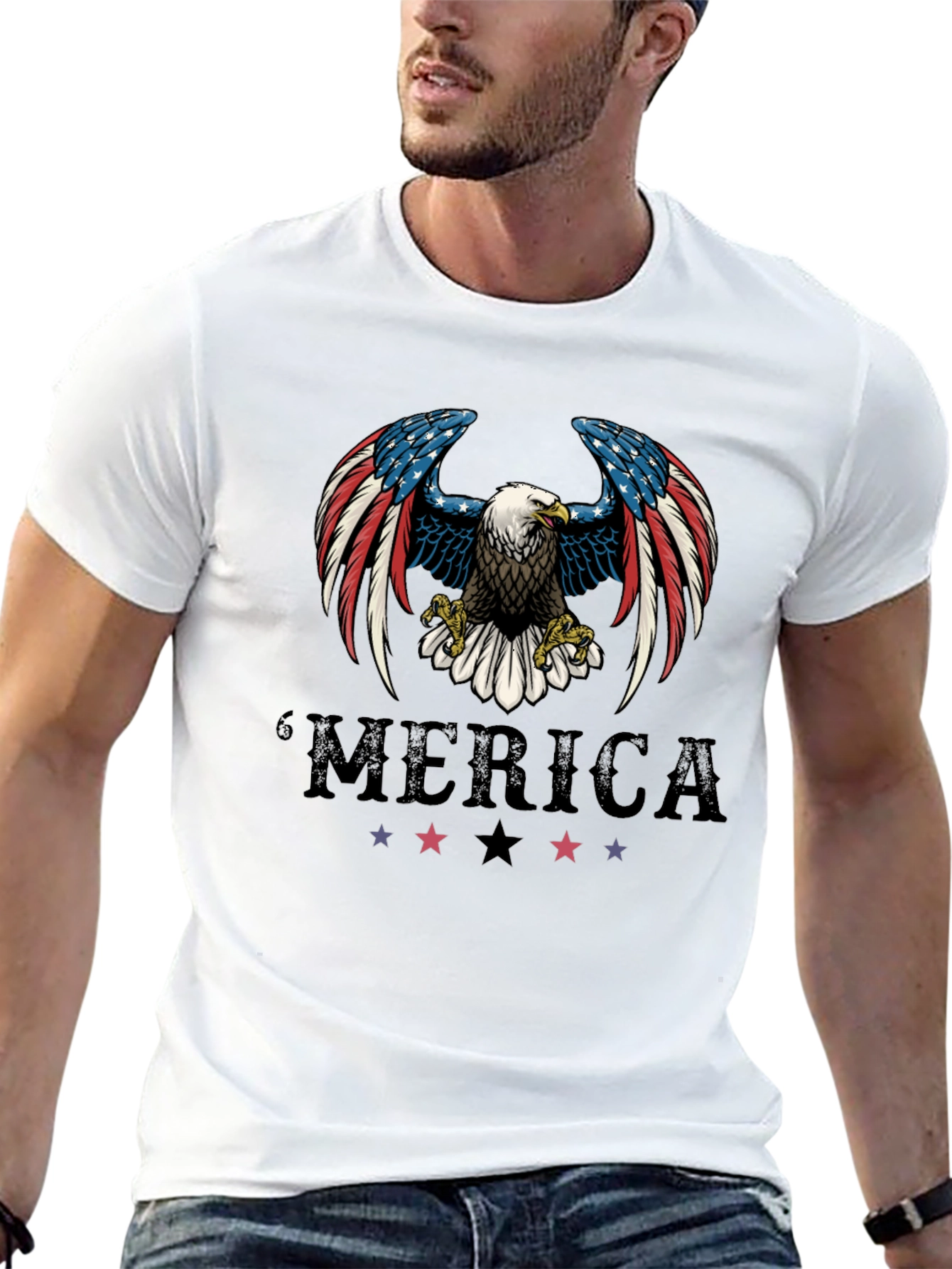 American Eagle Graphic Print Mens Tee