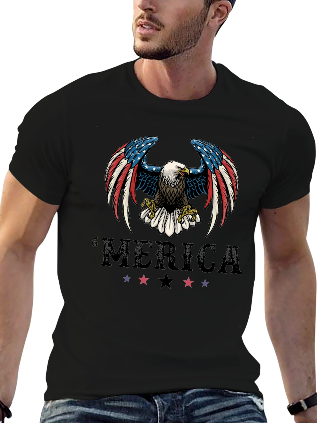 American Eagle Graphic Print Mens Tee