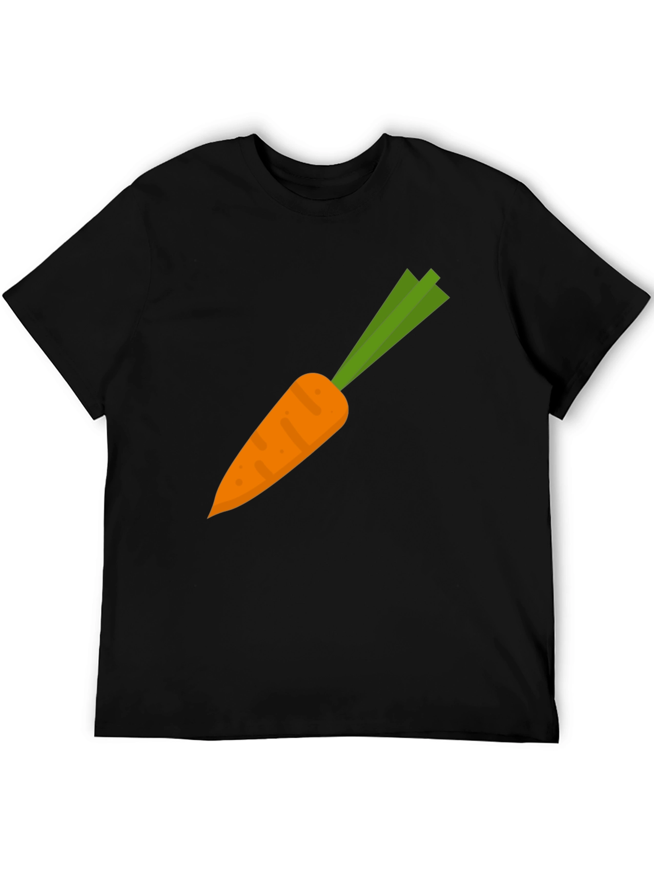 Carrot Graphic Tee - Black Cotton Casual Shirt