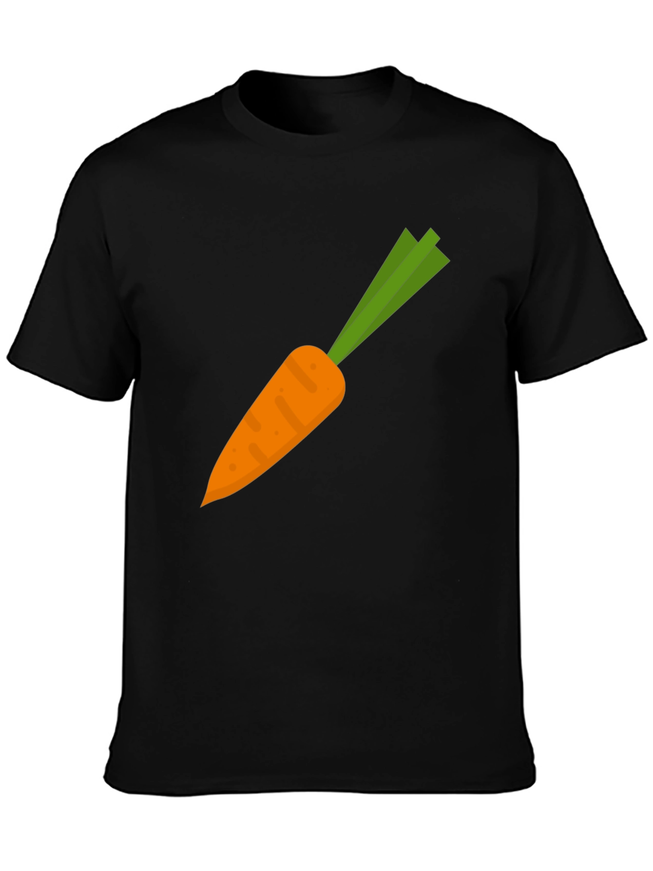 Carrot Graphic Tee - Black Cotton Casual Shirt