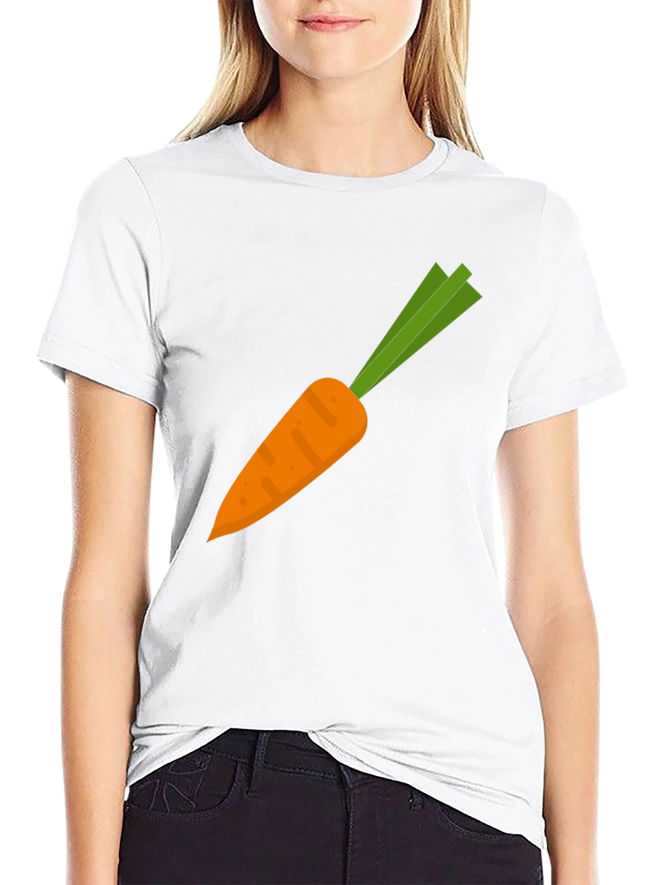 Carrot Graphic Tee - Black Cotton Casual Shirt