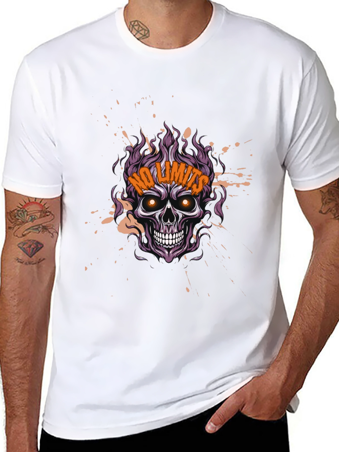 Skull No Limits Graphic Tee - Mens Black T-Shirt