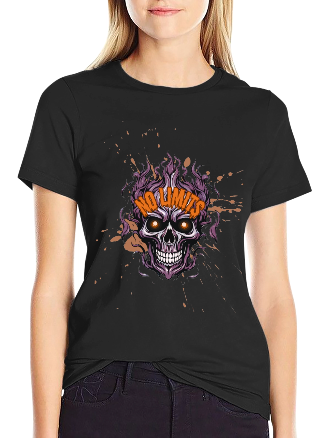 Skull No Limits Graphic Tee - Mens Black T-Shirt