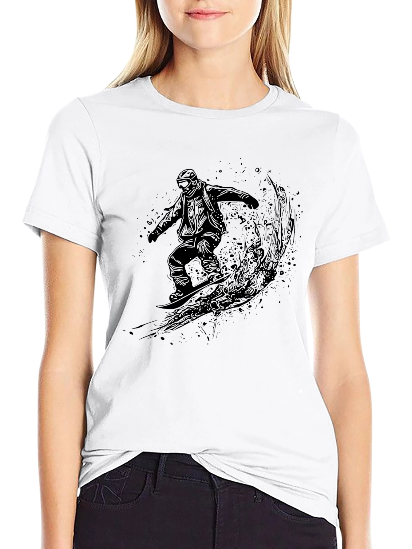 Snowboarder Graphic Black T-Shirt