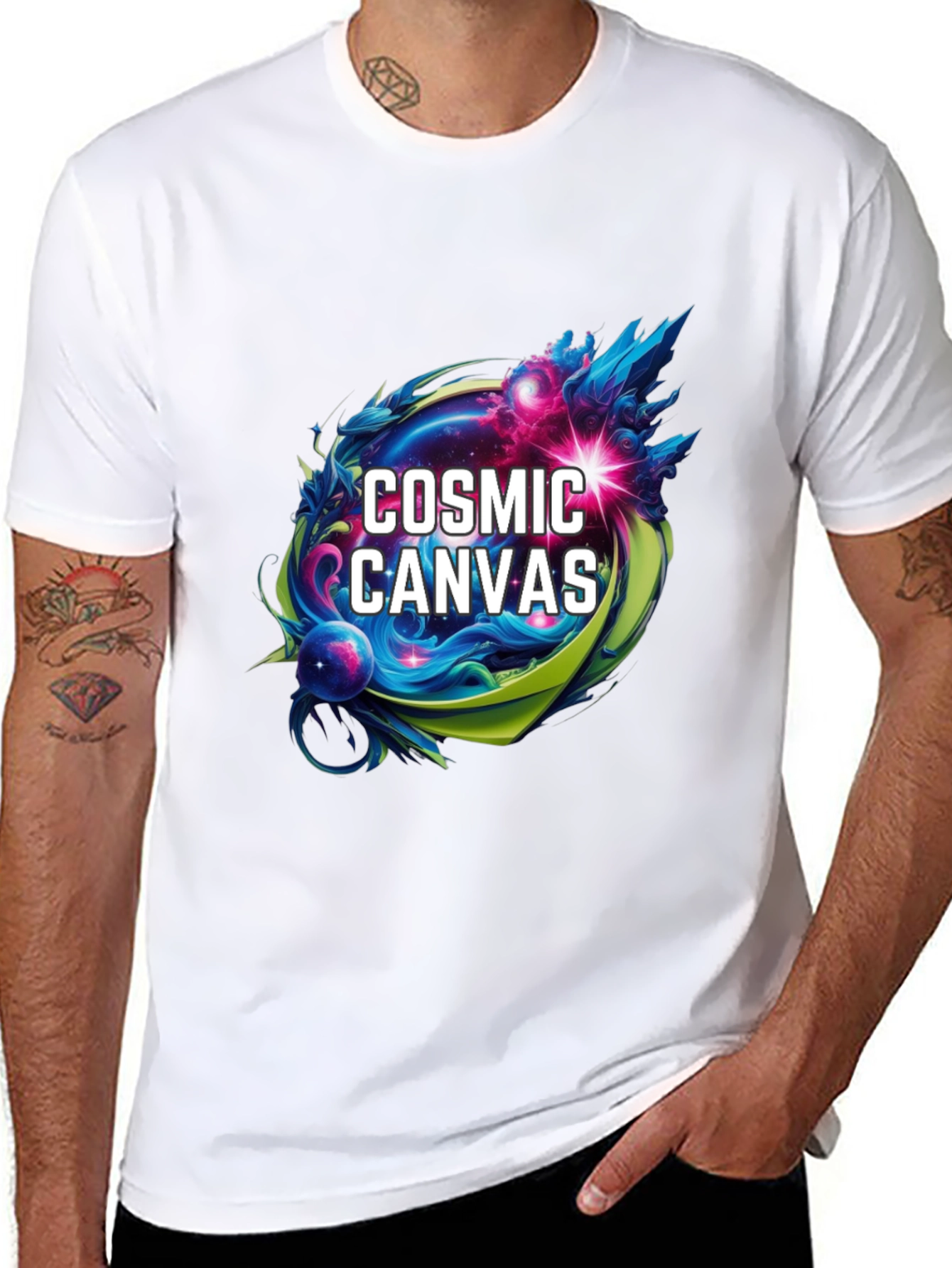 Cosmic Canvas Graphic T-Shirt - Artistic Design