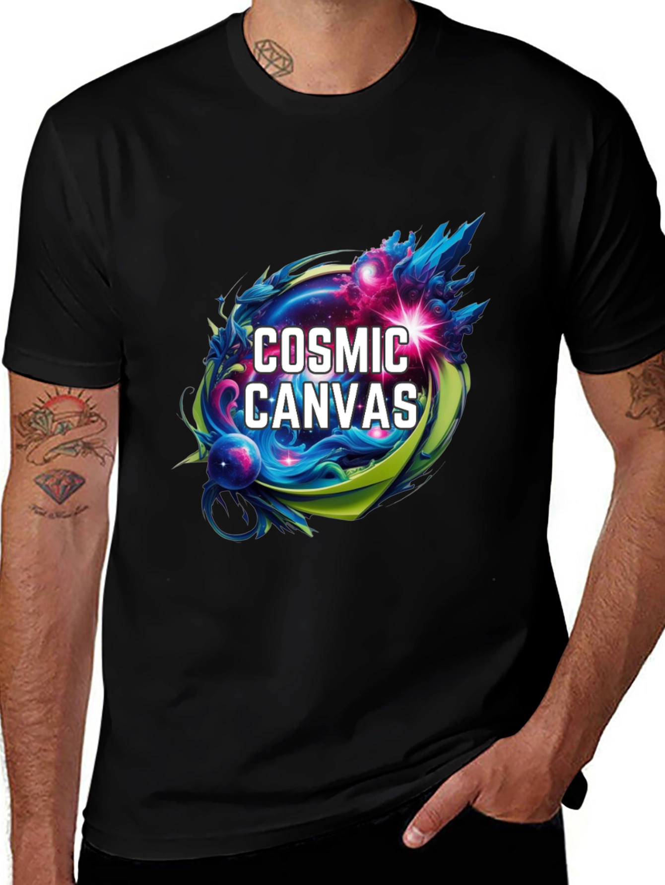 Cosmic Canvas Graphic T-Shirt - Artistic Design