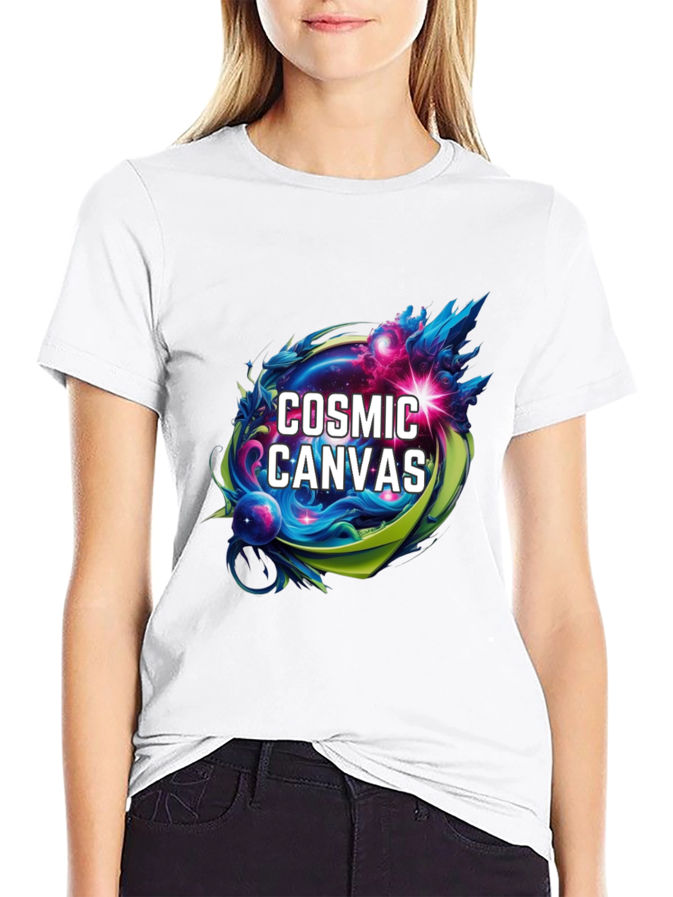 Cosmic Canvas Graphic T-Shirt - Artistic Design