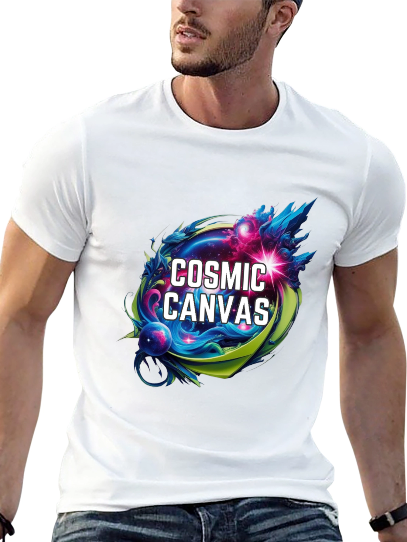 Cosmic Canvas Graphic T-Shirt - Artistic Design
