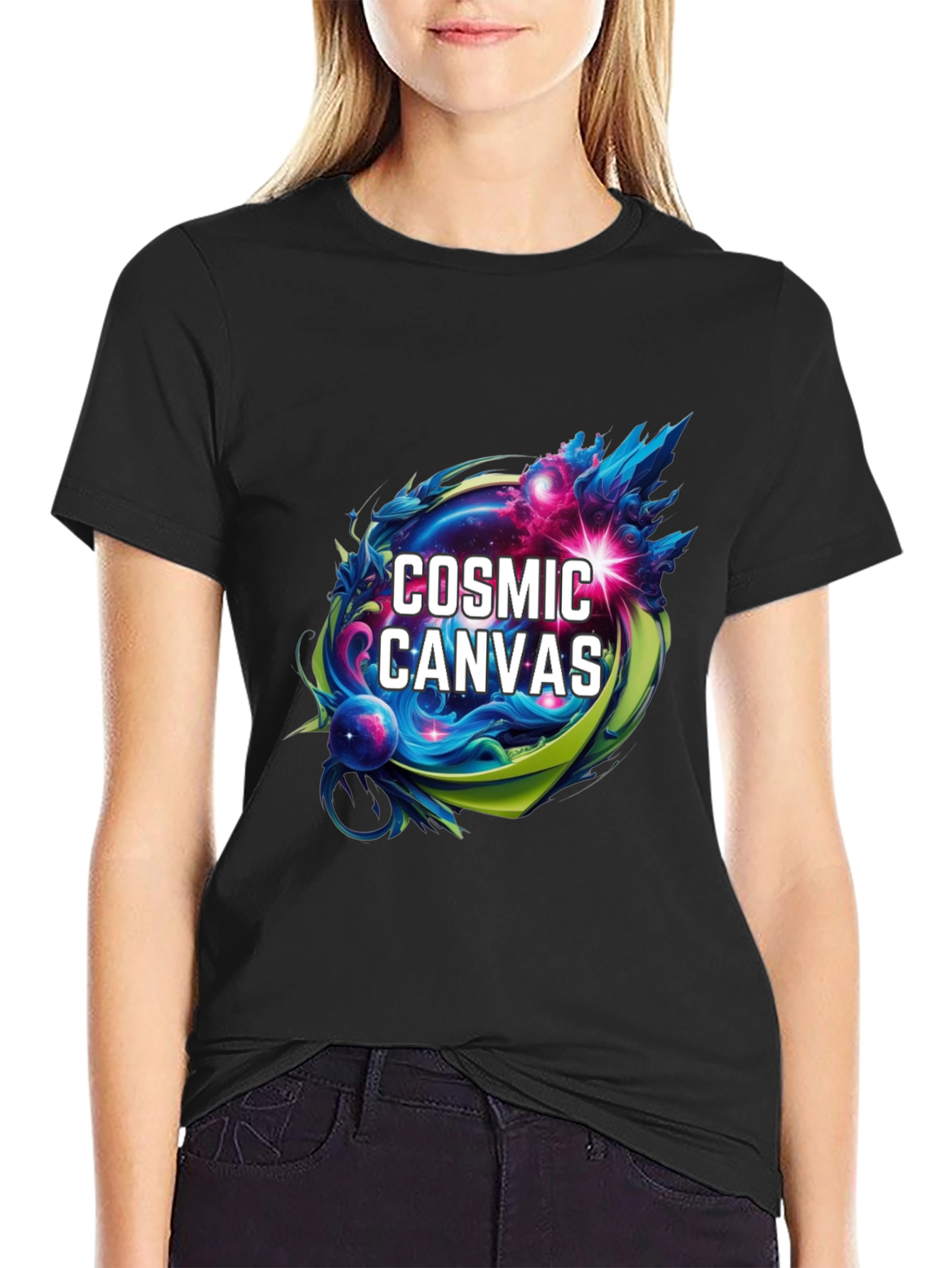 Cosmic Canvas Graphic T-Shirt - Artistic Design