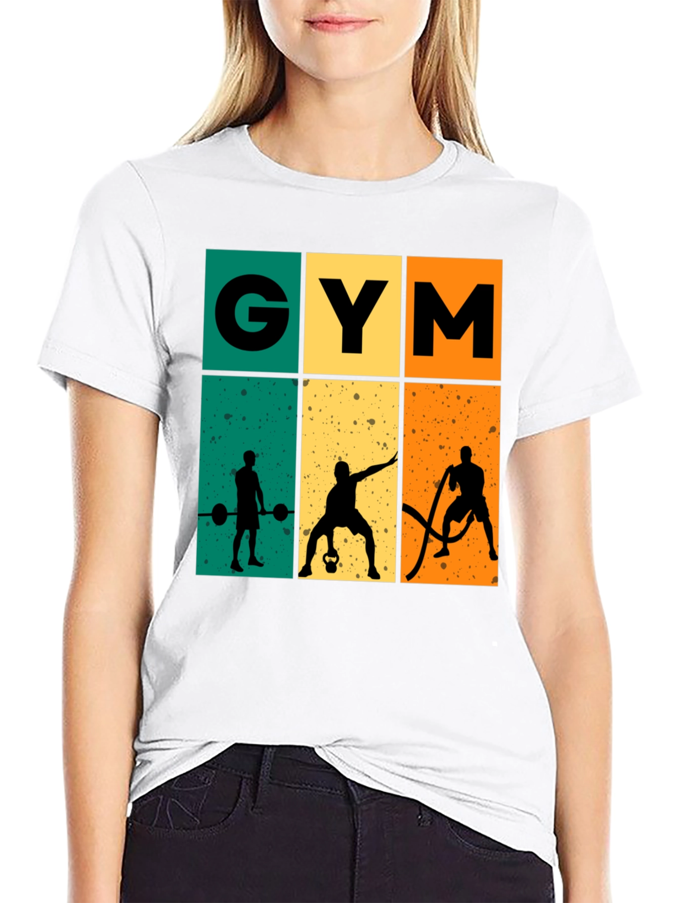 Retro Gym Workout T-Shirt - Black